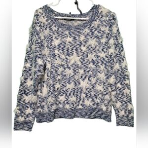 Lauren Michelle EUC Large PTP 22 Women's Blue and White Star Sweater